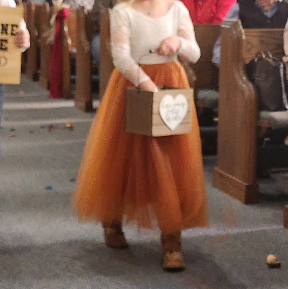 Orange Tulle Lace Girl's dress